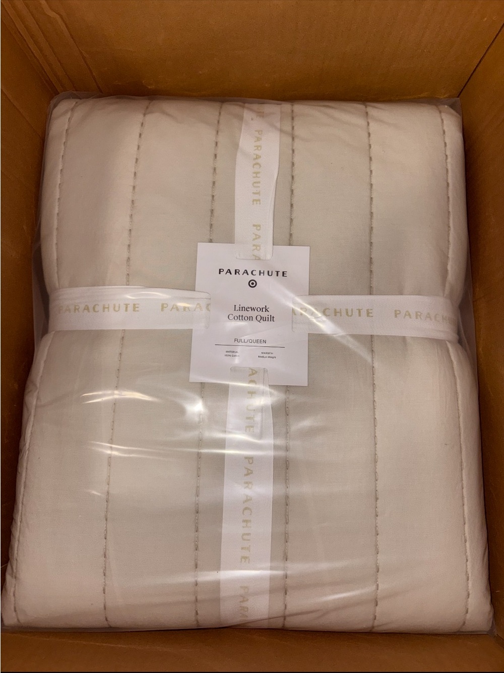 Parachute Cotton Linework Quilt in Cream